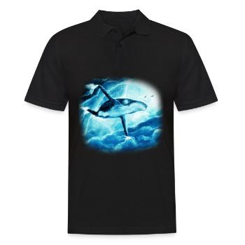 Blauwal - Männer Poloshirt - Schwarz - Vorne - Kai (181cm)