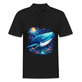 Blauwal - Männer Poloshirt - Schwarz - Vorne - Kai (181cm)