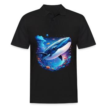 Blauwal - Männer Poloshirt - Schwarz - Vorne - Kai (181cm)