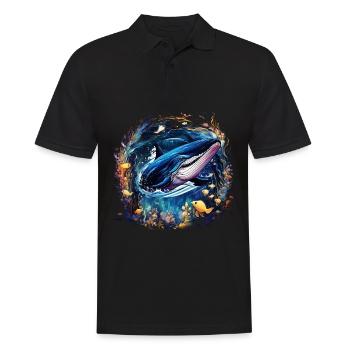 Blauwal - Männer Poloshirt - Schwarz - Vorne - Kai (181cm)