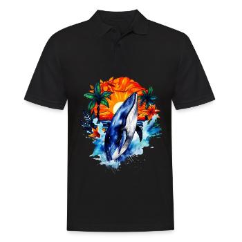 Blauwal - Männer Poloshirt - Schwarz - Vorne - Kai (181cm)