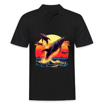 Blauwal - Männer Poloshirt - Schwarz - Vorne - Kai (181cm)