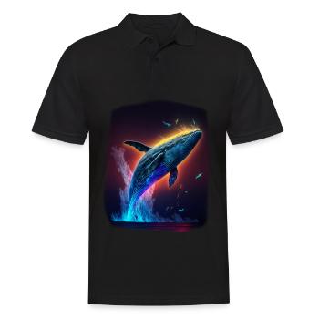 Blauwal - Männer Poloshirt - Schwarz - Vorne - Kai (181cm)