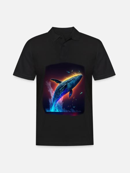 Blue Whale - Men's Polo Shirt - black