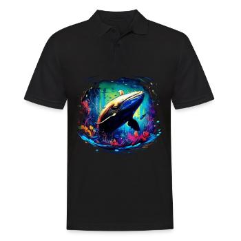 Blauwal - Männer Poloshirt - Schwarz - Vorne - Kai (181cm)