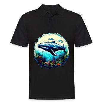 Blauwal - Männer Poloshirt - Schwarz - Vorne - Kai (181cm)