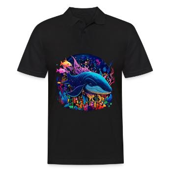 Blue Whale - Männer Poloshirt - Schwarz - Vorne - Kai (181cm)