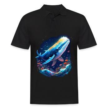 Blauwal - Männer Poloshirt - Schwarz - Vorne - Kai (181cm)