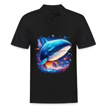 Blue Whale - Men's Polo Shirt - black - Front - Kai (181cm)