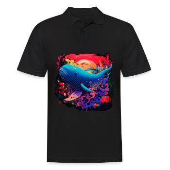 Blauwal - Männer Poloshirt - Schwarz - Vorne - Kai (181cm)