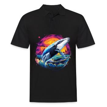 Blauwal - Männer Poloshirt - Schwarz - Vorne - Kai (181cm)