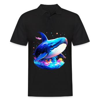 Blauwal - Männer Poloshirt - Schwarz - Vorne - Kai (181cm)