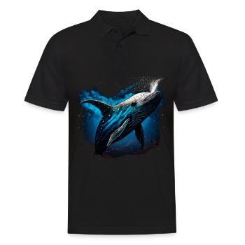Blauwal - Männer Poloshirt - Schwarz - Vorne - Kai (181cm)