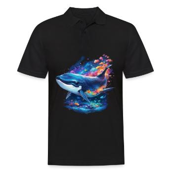 Blauwal - Männer Poloshirt - Schwarz - Vorne - Kai (181cm)