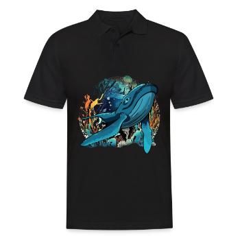 Blauwal - Männer Poloshirt - Schwarz - Vorne - Kai (181cm)