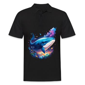 Blauwal - Männer Poloshirt - Schwarz - Vorne - Kai (181cm)