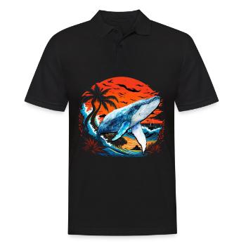 Blauwal - Männer Poloshirt - Schwarz - Vorne - Kai (181cm)