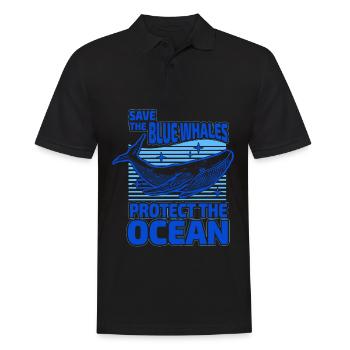 Rettet die Blauwale, schützt den Ozean - Männer Poloshirt - Schwarz - Vorne - Kai (181cm)