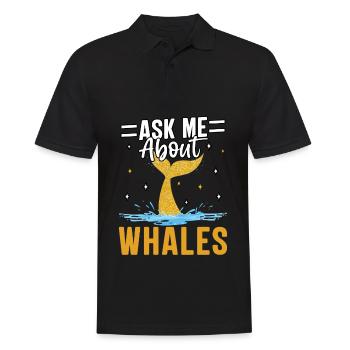 Fragen Sie mich nach Walen - Männer Poloshirt - Schwarz - Vorne - Kai (181cm)