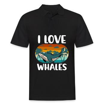 Ich liebe Wale - Männer Poloshirt - Schwarz - Vorne - Kai (181cm)