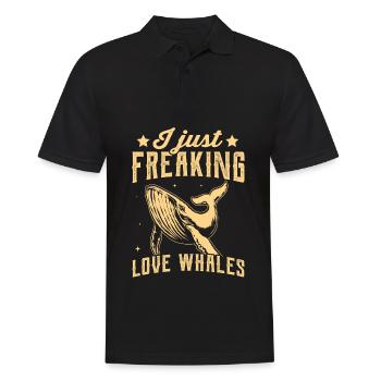 Ich liebe Wale einfach verdammt noch mal - Männer Poloshirt - Schwarz - Vorne - Kai (181cm)