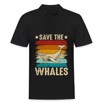 Rettet die Wale - Männer Poloshirt - Schwarz - Vorne - Kai (181cm)