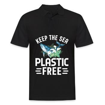 Halten Sie das Meer plastikfrei - Männer Poloshirt - Schwarz - Vorne - Kai (181cm)