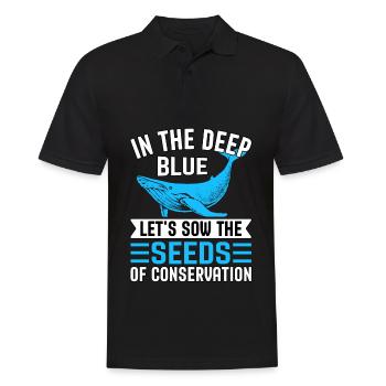 Im tiefen Blau säen wir die Saat von - Männer Poloshirt - Schwarz - Vorne - Kai (181cm)