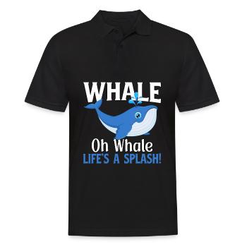 Wal oh Walleben ist ein Spritzer - Männer Poloshirt - Schwarz - Vorne - Kai (181cm)