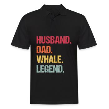 Ehemann Papa Wal-Legende - Männer Poloshirt - Schwarz - Vorne - Kai (181cm)