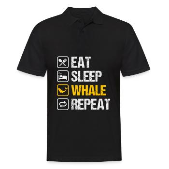 Essen Schlaf Wal Wiederholung - Männer Poloshirt - Schwarz - Vorne - Kai (181cm)