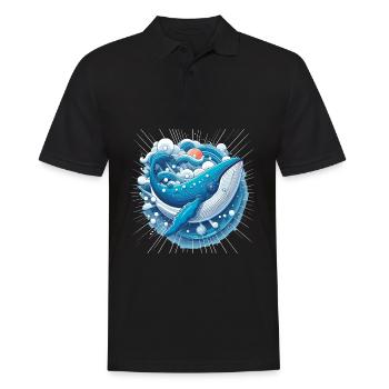 Blauwal - Männer Poloshirt - Schwarz - Vorne - Kai (181cm)