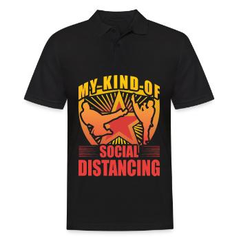 Mon type de distanciation sociale - Polo Homme - noir - Devant - Kai (181cm)