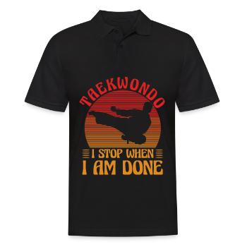 Taekwondo j’arrête quand j’ai fini - Polo Homme - noir - Devant - Kai (181cm)