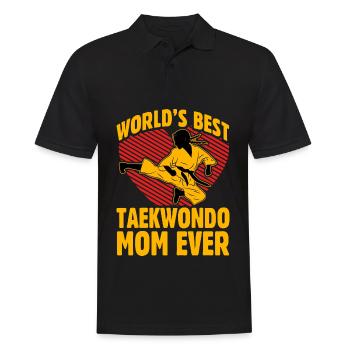 World's best Taekwondo Mom ever - Men's Polo Shirt - black - Front - Kai (181cm)