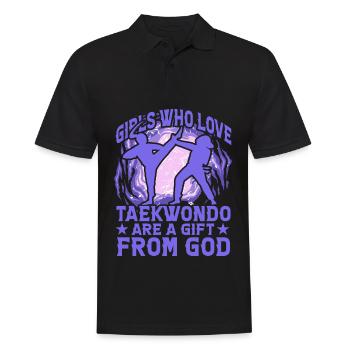 Les filles qui aiment le taekwondo sont un cadeau de Dieu - Polo Homme - noir - Devant - Kai (181cm)