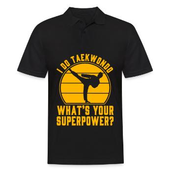 Je fais du taekwondo, quel est ton superpouvoir ? - Polo Homme - noir - Devant - Kai (181cm)