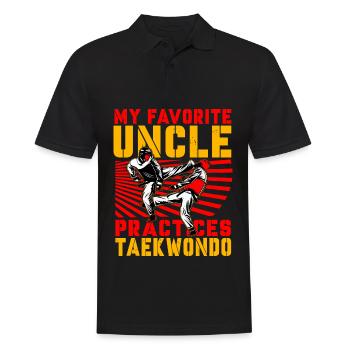 Mein Lieblingsonkel trainiert Taekwondo - Männer Poloshirt - Schwarz - Vorne - Kai (181cm)