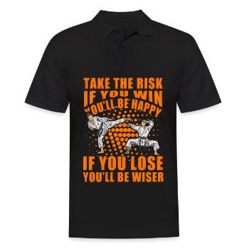 Take the risk if you win you'll be happy if you - Men's Polo Shirt - black - Front - Kai (181cm)