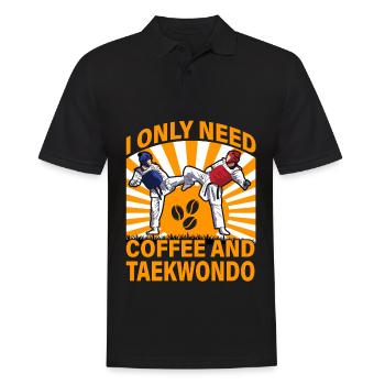 Je n’ai besoin que de café et de taekwondo - Polo Homme - noir - Devant - Kai (181cm)
