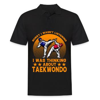 Tut mir leid, dass ich nicht zugehört habe, ich dachte an Taekwondo - Männer Poloshirt - Schwarz - Vorne - Kai (181cm)