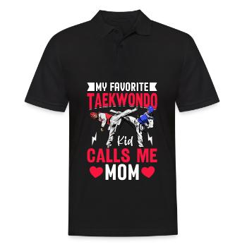 Mon enfant de taekwondo préféré m’appelle maman - Polo Homme - noir - Devant - Kai (181cm)