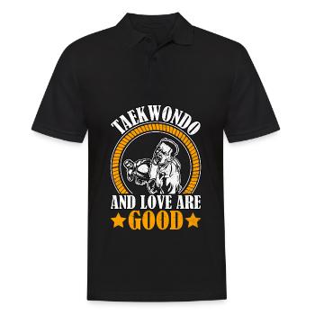 Taekwondo and love are good - Men's Polo Shirt - black - Front - Kai (181cm)
