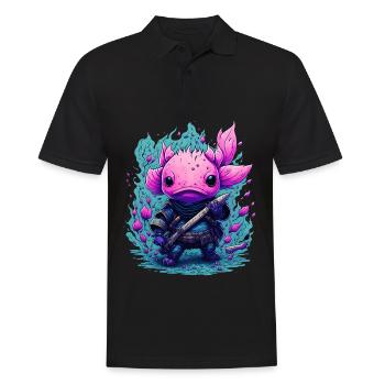 Axolotl - Men's Polo Shirt - black - Front - Kai (181cm)