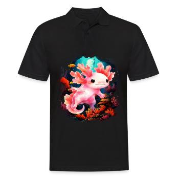 Axolotl - Men's Polo Shirt - black - Front - Kai (181cm)