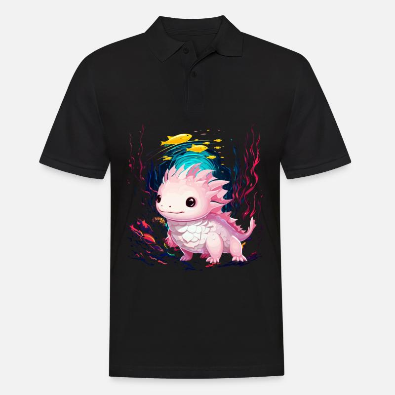 Axolotl - Männer Poloshirt - Schwarz