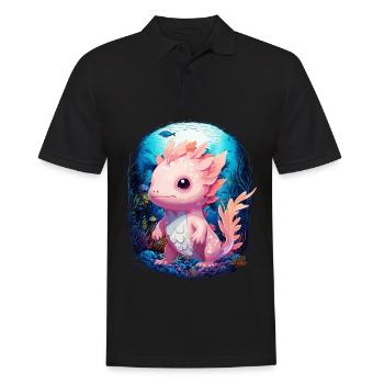 Axolotl - Men's Polo Shirt - black - Front - Kai (181cm)