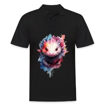 Axolotl - Men's Polo Shirt - black - Front - Kai (181cm)