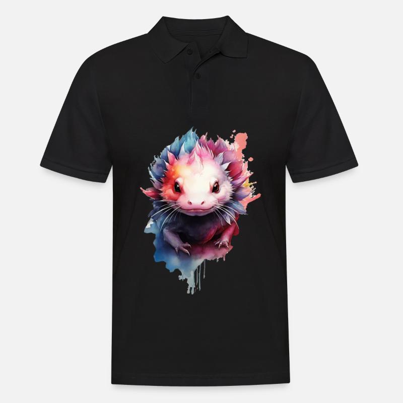 Axolotl - Männer Poloshirt - Schwarz
