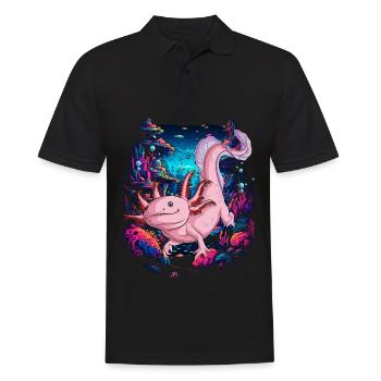 Axolotl - Men's Polo Shirt - black - Front - Kai (181cm)
